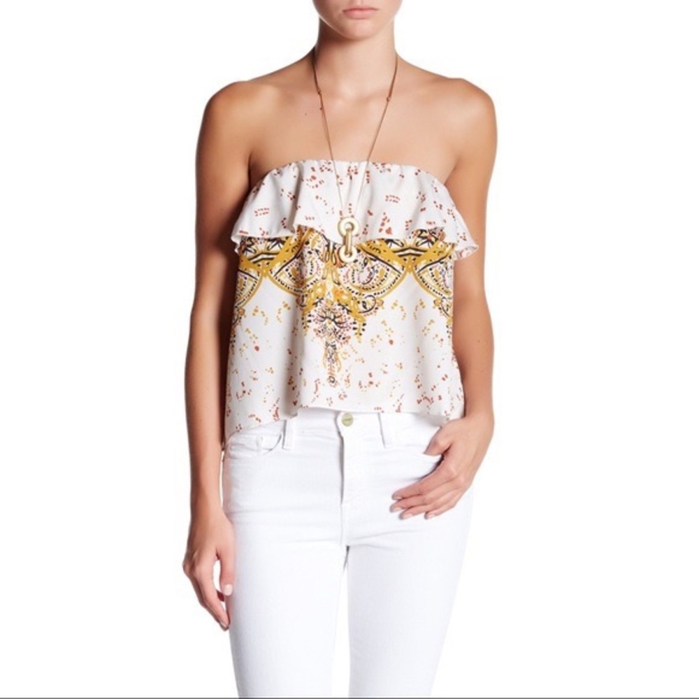 Free People - strapless flounce top size XS